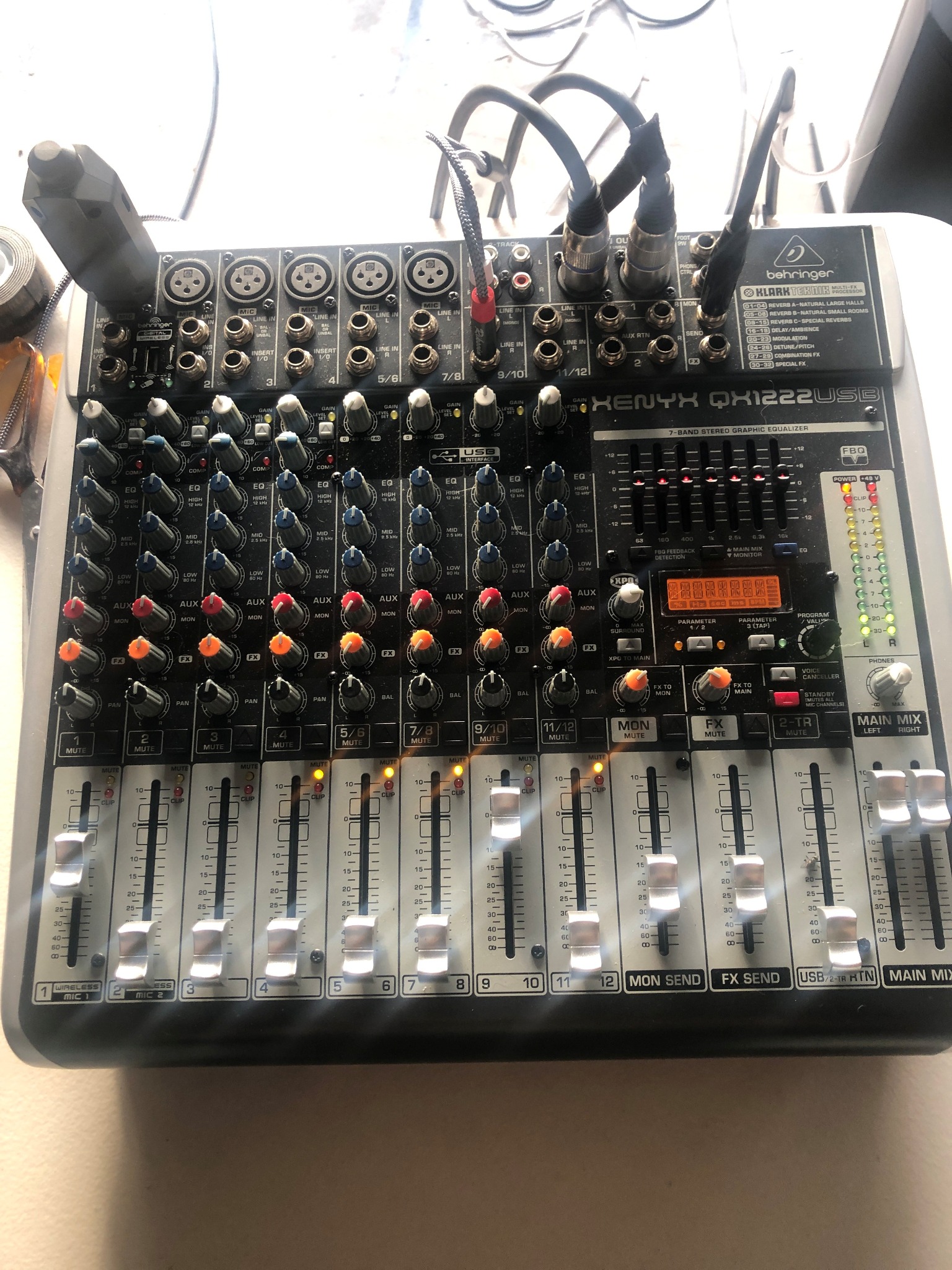 DJ equipment mixer close-up